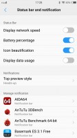 Status bar and notification settings - vivo V5 Plus review