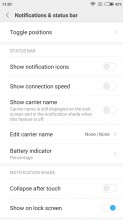 Status bar, quick toggles and notification shade tweaks - Xiaomi Redmi 4a review