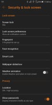 Security and lock screen settings - Asus ROG Phone review