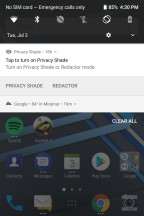 Access via notification shade - Blackberry KEY2 review