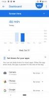 Dashboard with per-app statistics - Google Pixel 3 review