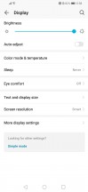 Display settings - Huawei Honor 10 Lite review