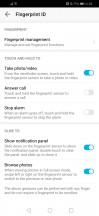 Fingerprint reader and face unlock settings - Huawei Honor 10 Lite review