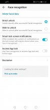 Fingerprint reader and face unlock settings - Huawei Honor 10 Lite review