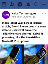 KaiOS: Facebook - Nokia 8110 4G review