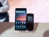 The Nokia 8 Sirocco next to the Nokia 8800 Sirocco - Nokia MWC 2018 review