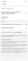Face recognition settings - Oppo Realme 2 Pro review