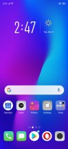 Lockscreen, home screen and left pane - Oppo RX17 Pro review