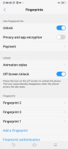 Fingerprint settings - Vivo V11 review