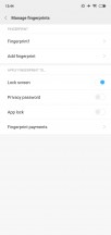 Fingerprint options - Xiaomi Mi 8 Lite review