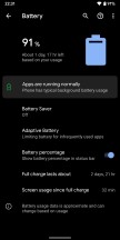 Battery menu with new Battery saver options - Android Q Beta review