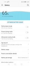 Battery menu and options - Honor 20 Pro review