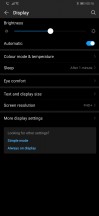 Display settings - Huawei P30 Pro long-term review