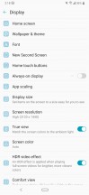 Display menu and always-on screen settings - LG G8 Thinq review