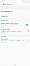 Screen lock settings including Hand ID and Face Unlock - LG G8 Thinq review