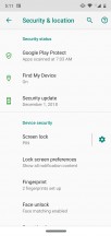 Fingerprint and face unlock menu - Motorola Moto G7 Plus review