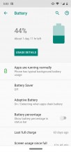 Battery menus - Motorola Moto G7 Plus review