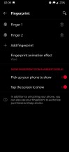 Fingerprint and Face Unlock settings - OnePlus 6T long-term review