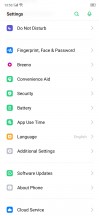 General settings menu and home screen settings - Realme X2 review