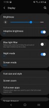 Display menu, home screen settings and navigation bar customization - Samsung Galaxy A40 review