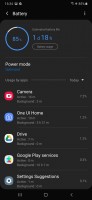 Battery settings - Samsung Galaxy A50 review