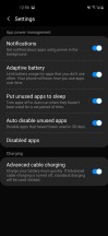 Battery menu and features - Samsung Galaxy A60 review