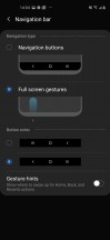 General settings menu and navigation gestures - Samsung Galaxy A60 review