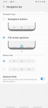 Gesture navigation options - Samsung Galaxy A70 review