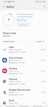 Battery settings - Samsung Galaxy A70 review