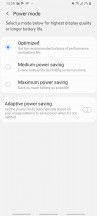 Battery settings - Samsung Galaxy A70 review