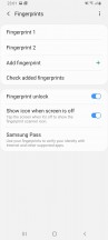 Fingerprint reader settings - Samsung Galaxy A80 review