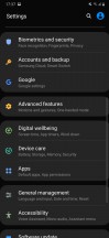 General settings menu, always-on and FaceWidgets - Samsung Galaxy M30s review