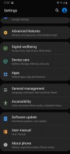 General settings menu, always-on and FaceWidgets - Samsung Galaxy M30s review