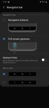 Display settings and gesture navigation options - Samsung Galaxy M30s review