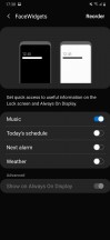 General settings menu, always-on and FaceWidgets - Samsung Galaxy M30s review