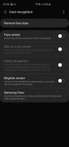 Face recognition settings - Samsung Galaxy S10 Plus long-term review