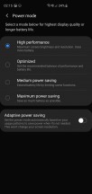 Power mode settings - Samsung Galaxy S10 Plus long-term review