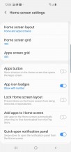 Homescreen settings - Samsung Galaxy S10+ review
