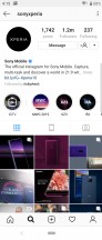 Instagram (0.5 extra row) - Sony Xperia 10 review