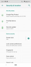 Security options - Xiaomi Mi A3 review