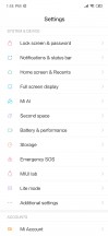 Settings menu - Xiaomi Redmi Note 7 review