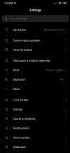 General settings menu, display settings, lock screen, notch and status bar - Xiaomi Redmi Note 8 Pro review