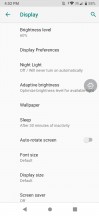 Display settings - ZTE nubia Z20 review