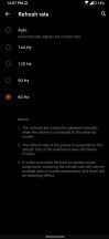 Refresh rate settings - ROG Phone 3 review