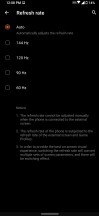 Display settings - ROG Phone 3 review