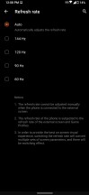 Refresh rate settings - ROG Phone 3 review