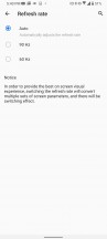 Display settings - Asus Zenfone 7 Pro review