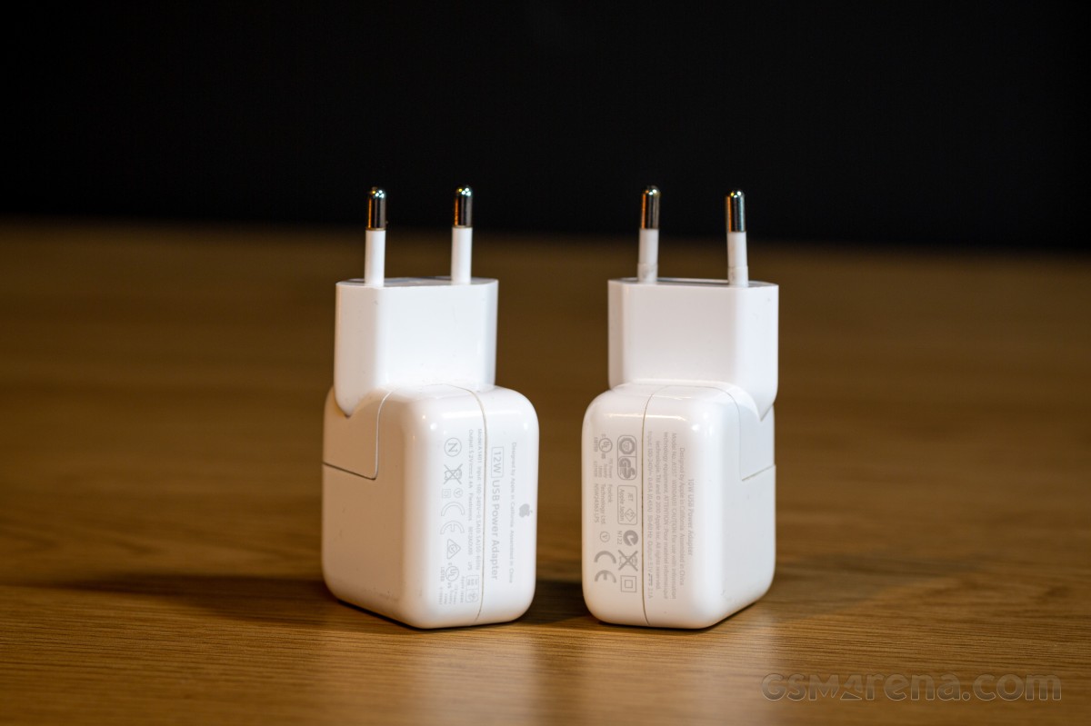 12W (left) and 10W (right) Apple power adapter originally made for iPads