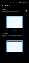 Display settings and cutout hiding - Honor 30 Pro+ review