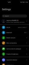 Home screen, notification shade and general settings menu - Honor V30 Pro review